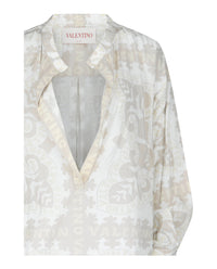 Valentino Womens Escape Geometric-Print Caftan Dress