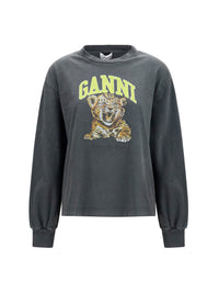 GANNI Ganni Women Long-Sleeve Tiger-Print T-Shirt