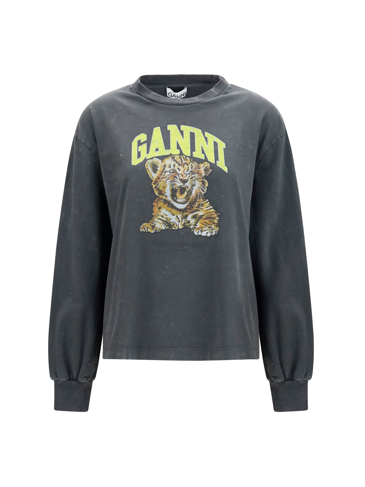 GANNI Ganni Women Long-Sleeve Tiger-Print T-Shirt