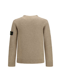 Stone Island Men Loose Crewneck Sweater With Ribbed Trims