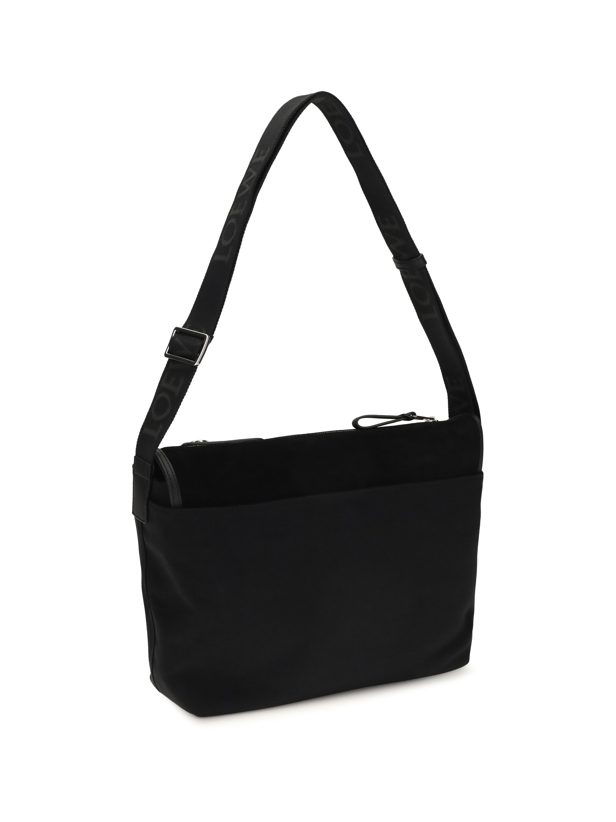 Loewe Men Medium Messenger Flex Bag In Canvas And Suede
