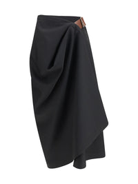 BOTTEGA VENETA Bottega Veneta Women Grain De Poudre Wool Midi Skirt