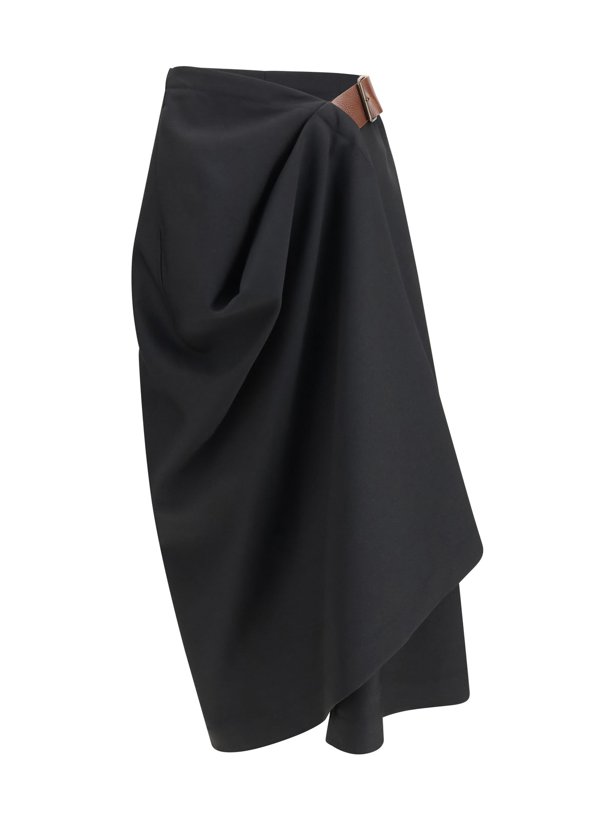 BOTTEGA VENETA Bottega Veneta Women Grain De Poudre Wool Midi Skirt