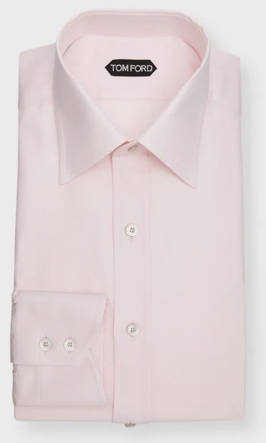 Tom Ford Lyocell-Cupro Blend Point-Collar Dress Shirt Light Rose