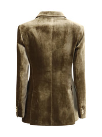 P.A.R.O.S.H. Women Velvet Double Breasted Blazer