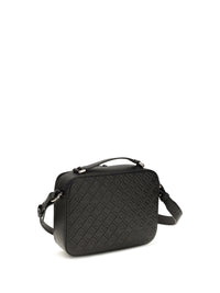 FERRAGAMO Ferragamo Men Leather Crossbody Bag With Embossed Gancini Pattern