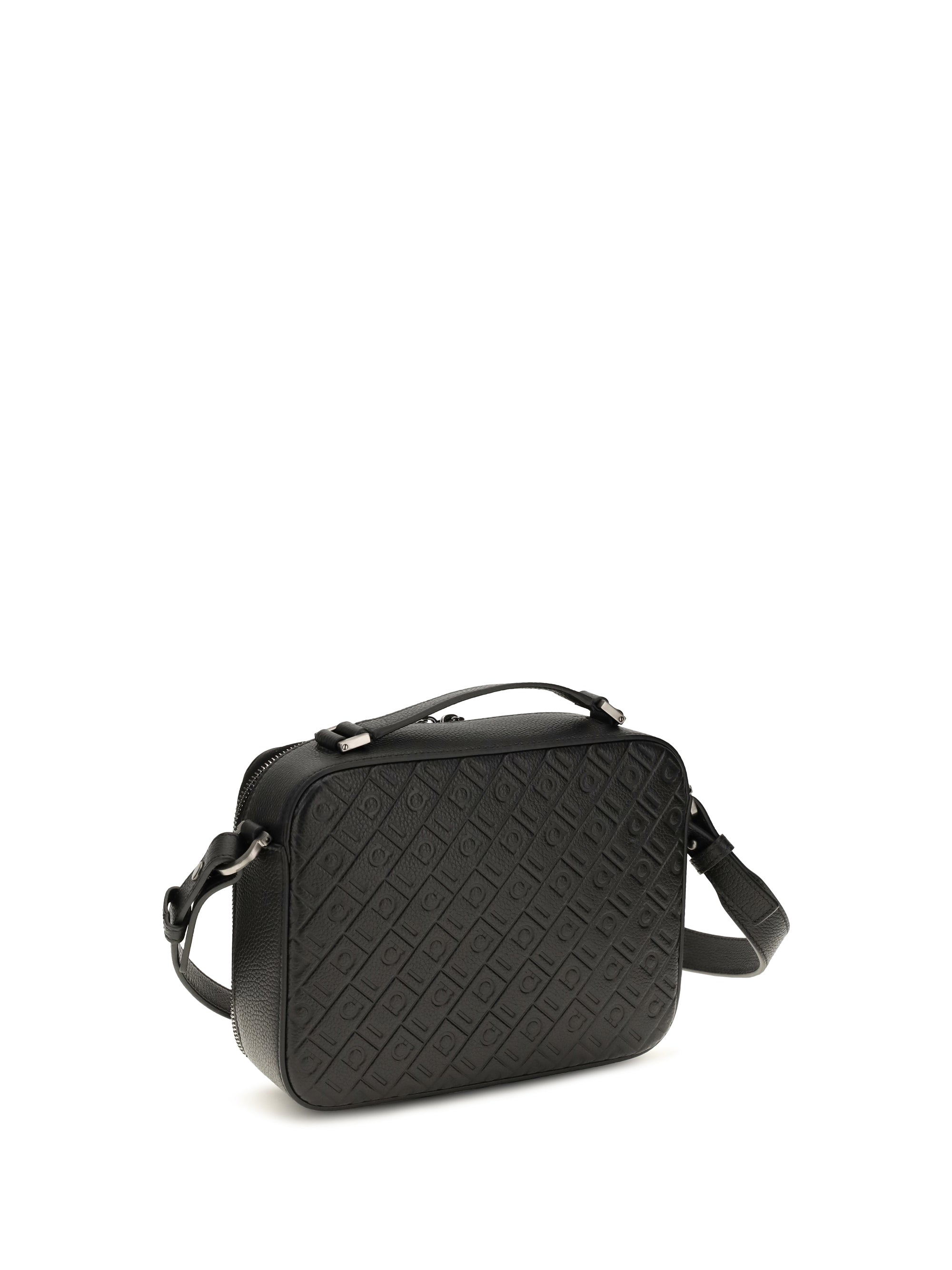 FERRAGAMO Ferragamo Men Leather Crossbody Bag With Embossed Gancini Pattern