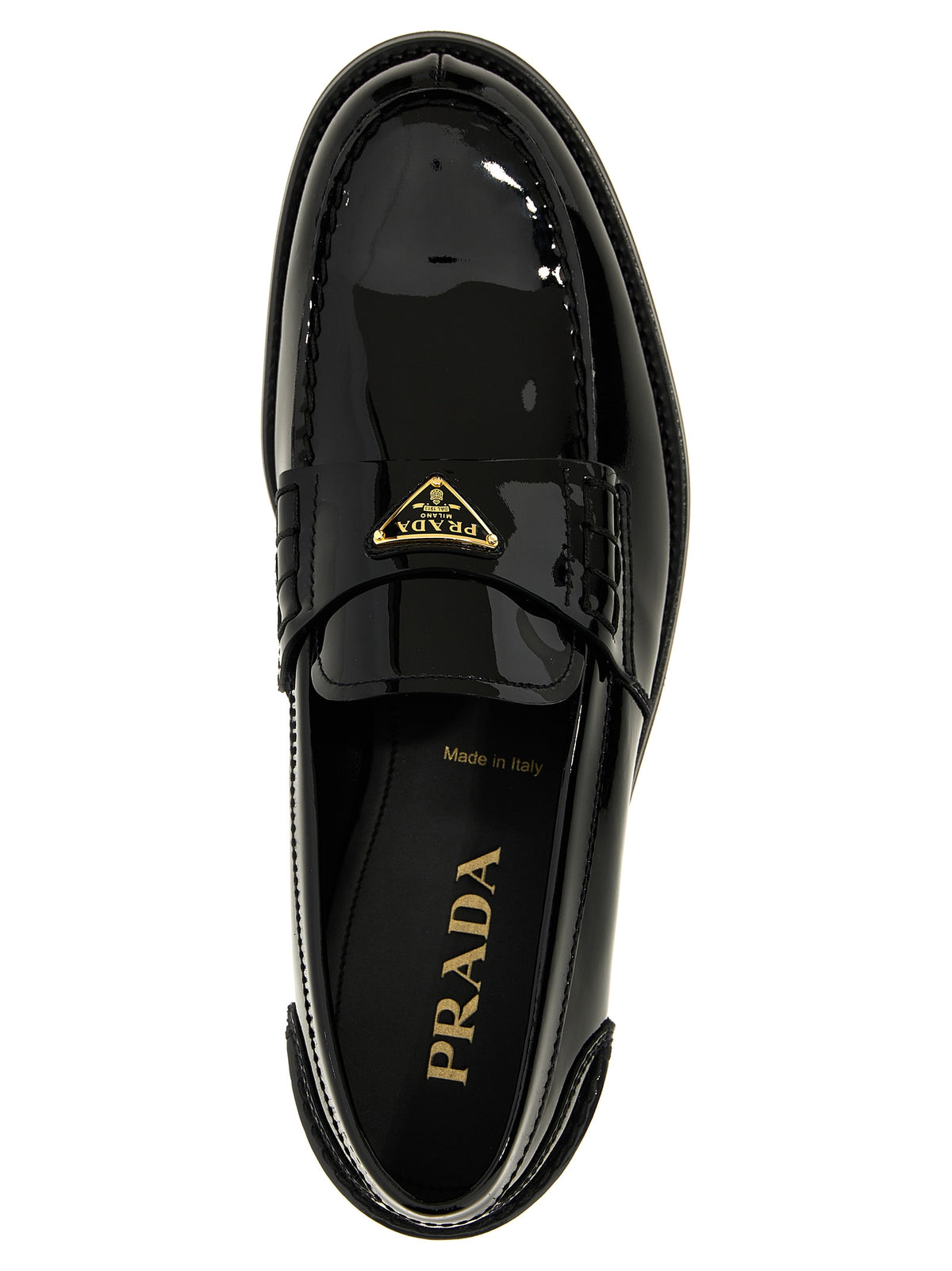PRADA Prada Men Logo Patent Leather Loafer