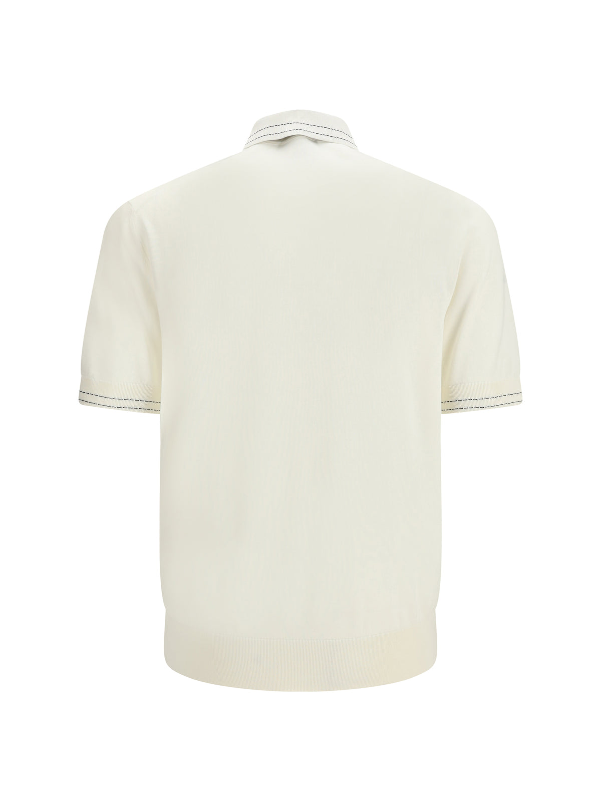 Dolce & Gabbana Men Silk Polo With Collar And Short Sleeves