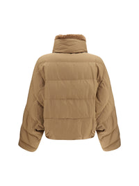 Brunello Cucinelli Women Padded Jacket With Shearling Collar