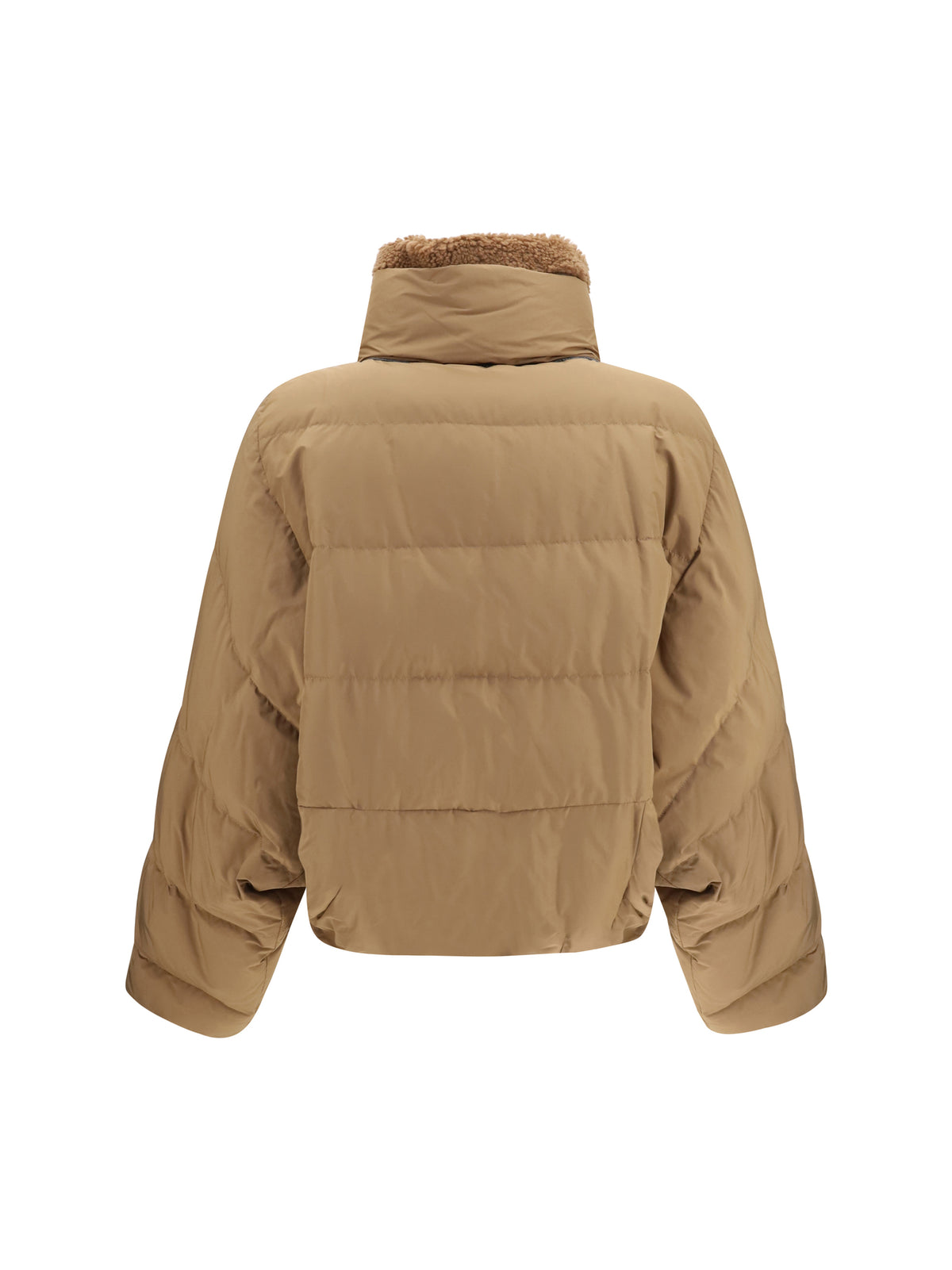 Brunello Cucinelli Women Padded Jacket With Shearling Collar