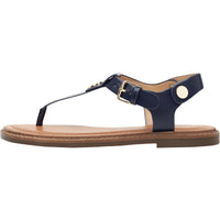 Bennia Womens Embellished Faux Leather Thong Sandals