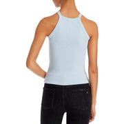 Womens Ribbed High Neck Tank Top