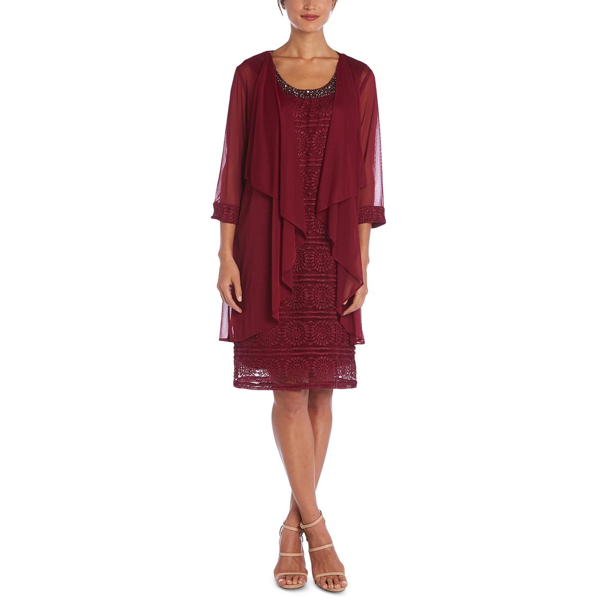 Womens Lace Jacket Two Piece Dress