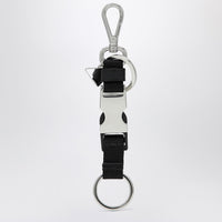 Prada Black Keychain With Snap Buckle Men