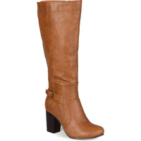 CARVER Womens Faux Leather Knee-High Boots 8.5 Medium Tan