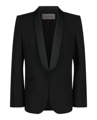 Valentino Valentino Mens VLogo Contrast Trim Double-Breasted Blazer