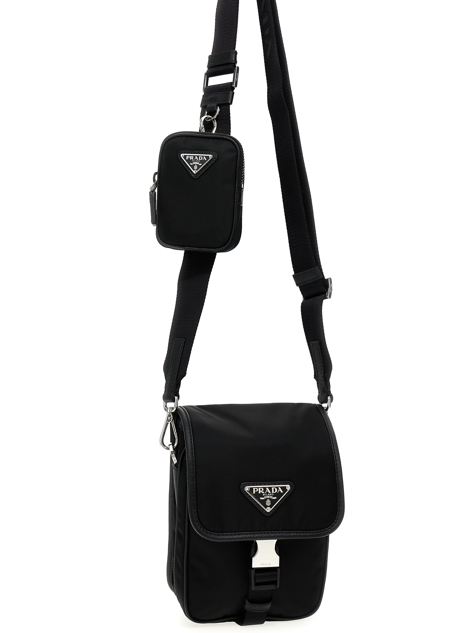 Prada Unisex Re-Nylon Logo Crossbody Bag