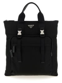 Prada Men Re-Nylon And Saffiano Backpack Shopping Bag