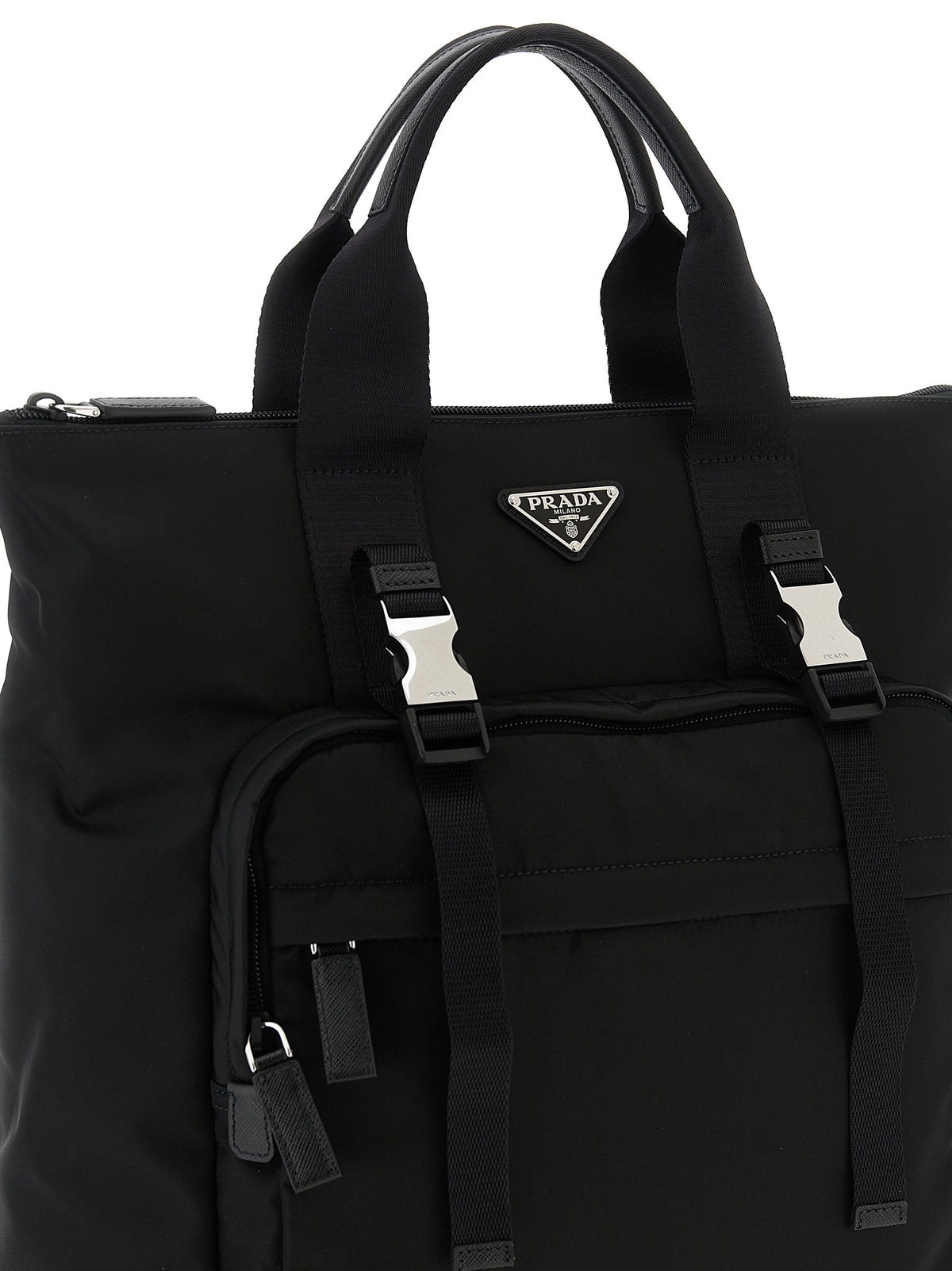 Prada Men Re-Nylon And Saffiano Backpack Shopping Bag