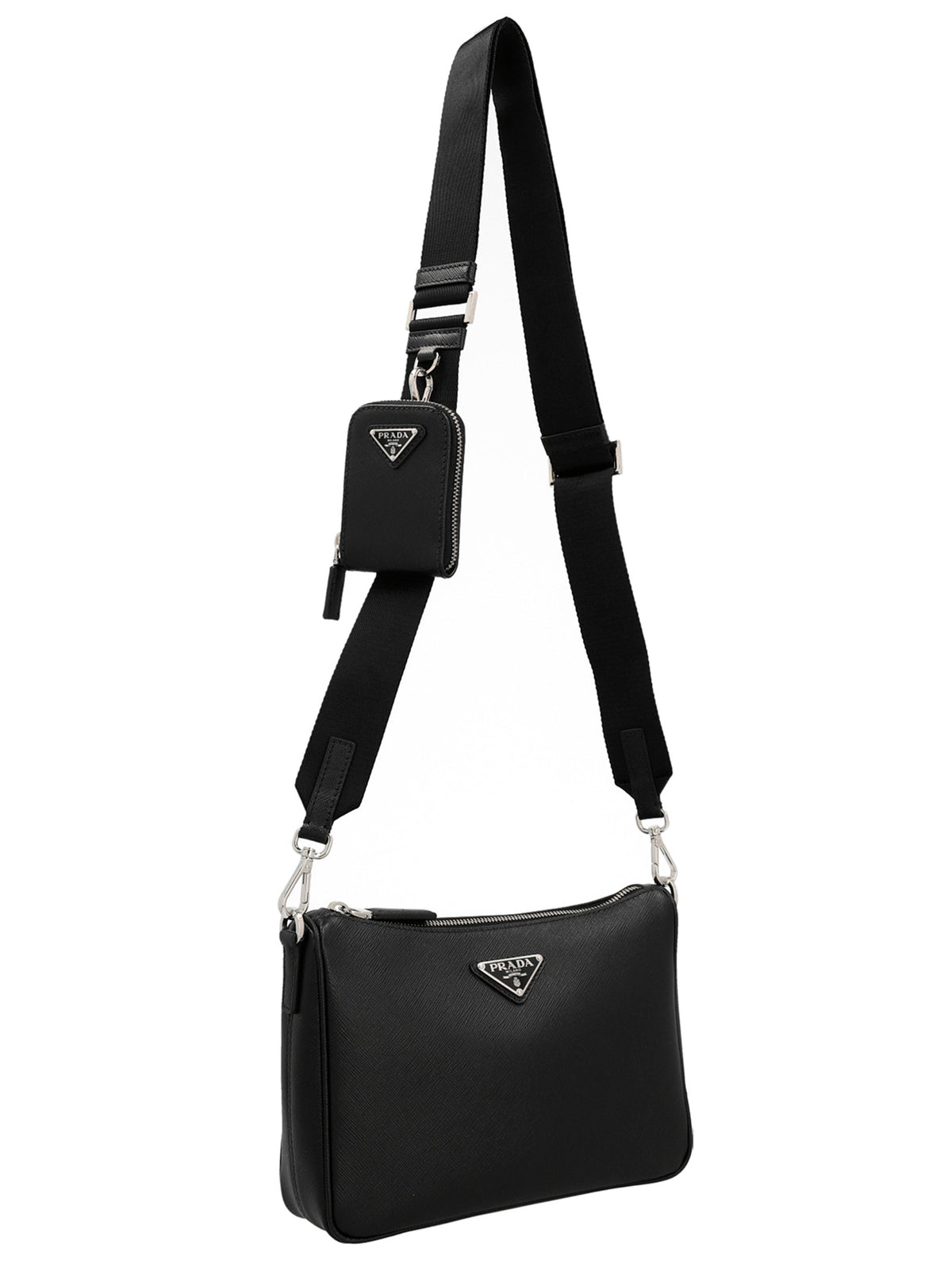 Prada Men Re-Nylon & Saffiano Crossbody Bag