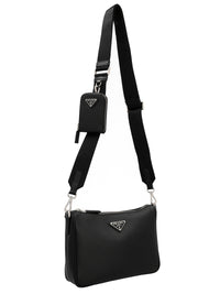 Prada Men Re-Nylon & Saffiano Crossbody Bag