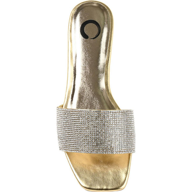 Grayce Womens Embellished Slip On Slide Sandals