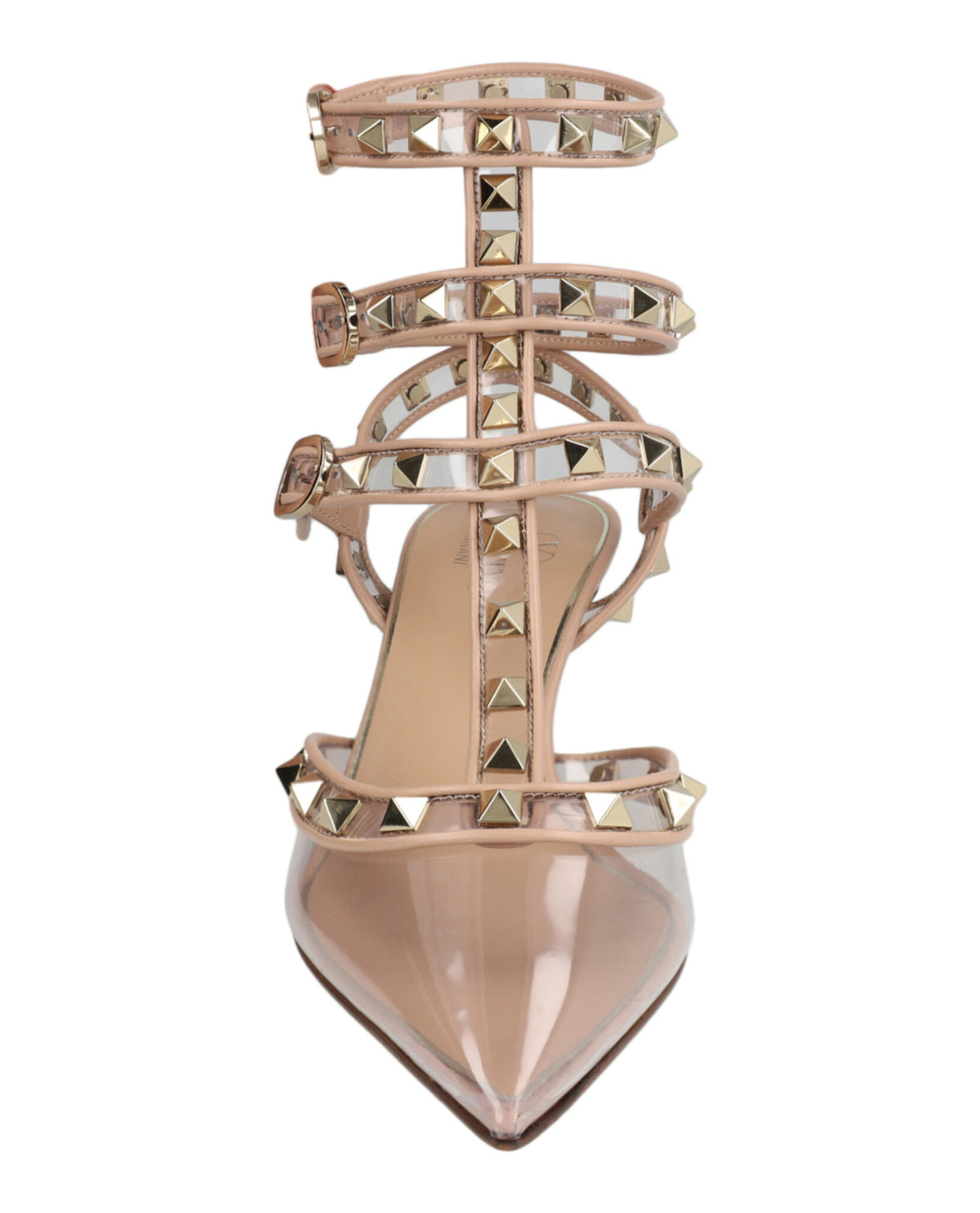 Valentino Valentino Womens Caged Rockstud Kitten Heels
