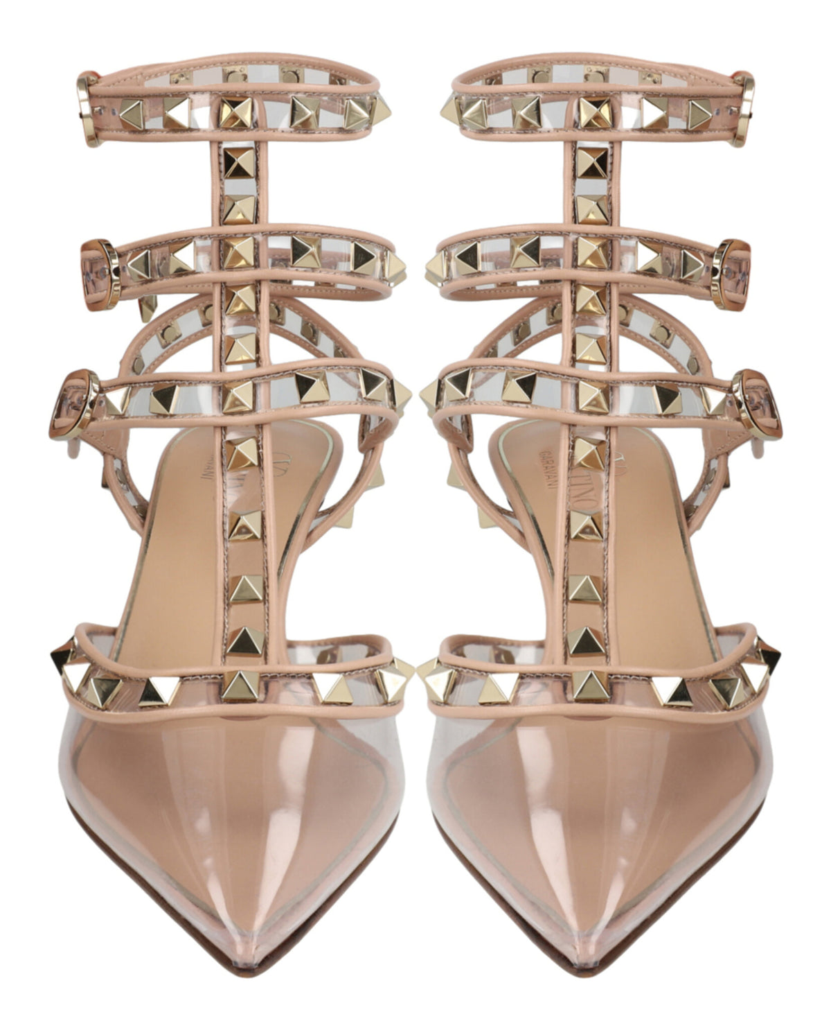 Valentino Valentino Womens Caged Rockstud Kitten Heels