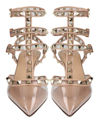 Valentino Valentino Womens Caged Rockstud Kitten Heels