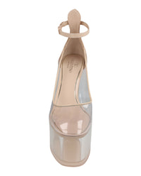 Valentino Valentino Womens Tan-Go Transparent PVC Platform Pumps
