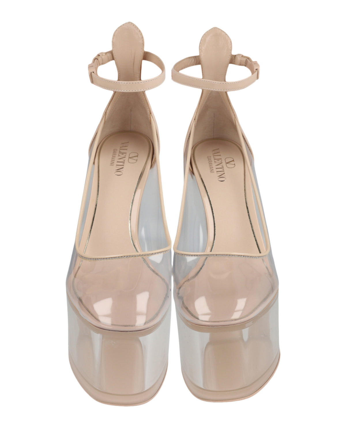 Valentino Valentino Womens Tan-Go Transparent PVC Platform Pumps