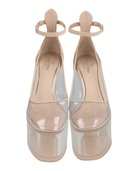Valentino Valentino Womens Tan-Go Transparent PVC Platform Pumps