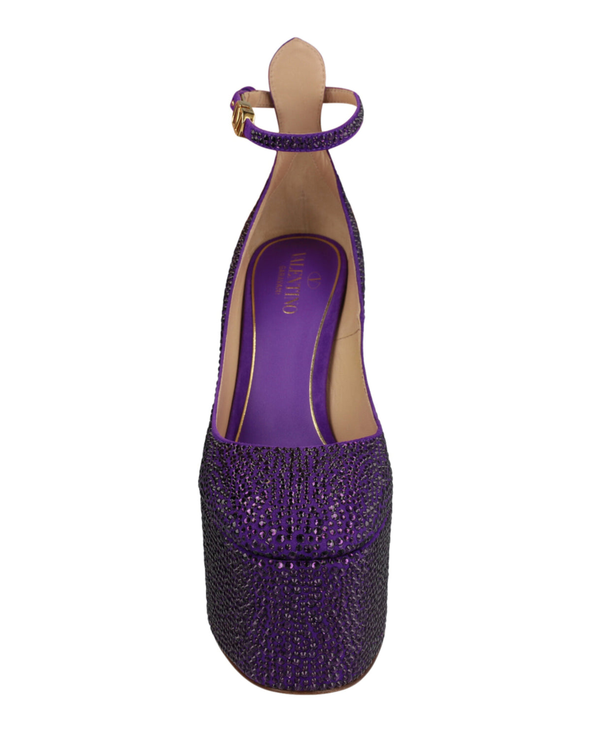 Valentino Valentino Womens Tan-Go Crystal Embellished Platform Pumps