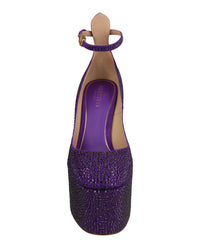 Valentino Valentino Womens Tan-Go Crystal Embellished Platform Pumps