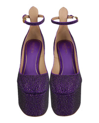 Valentino Valentino Womens Tan-Go Crystal Embellished Platform Pumps