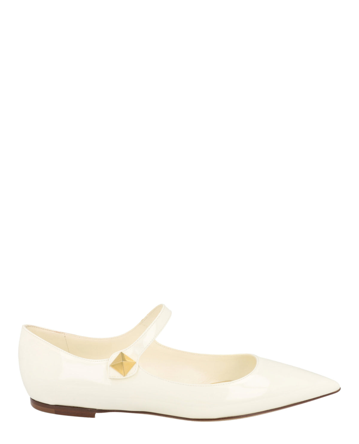 Valentino Valentino Womens Tiptoe Patent Leather Ballet Flats