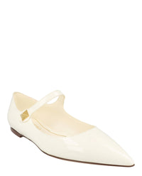 Valentino Valentino Womens Tiptoe Patent Leather Ballet Flats