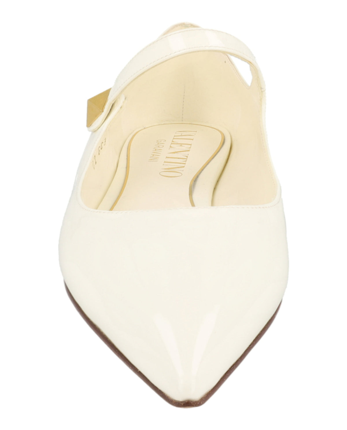 Valentino Valentino Womens Tiptoe Patent Leather Ballet Flats