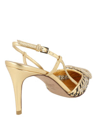 Valentino Valentino Womens VLogo Signature Metallic Slingback Pumps