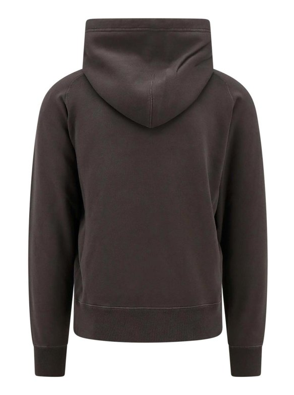 Tom Ford Mens Cotton Logo Hoodie in Gray