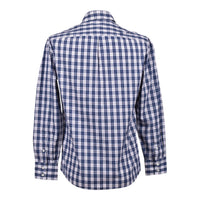 Brunello Cucinelli Ocean Blue Gingham Cotton Button-Up Shirt