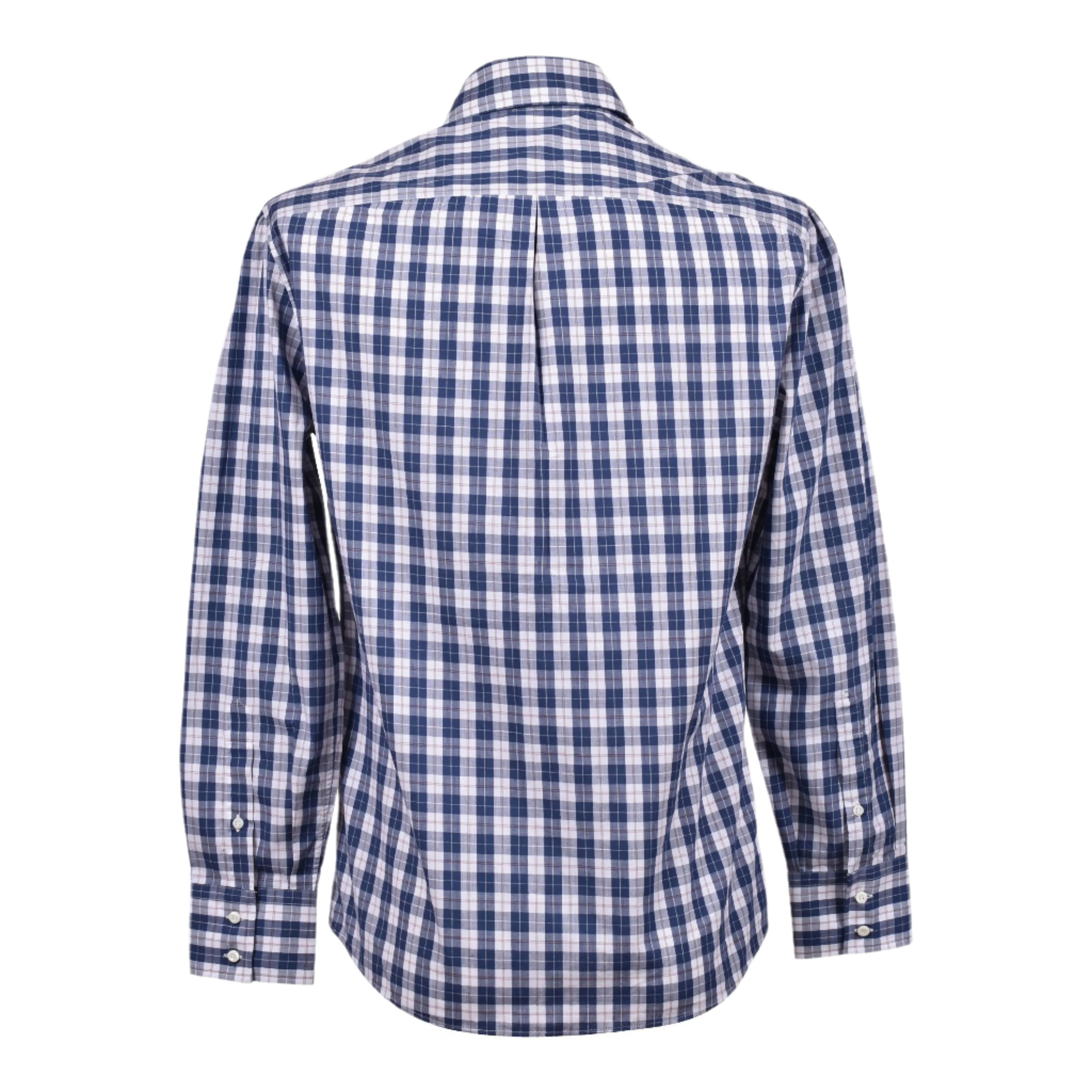 Brunello Cucinelli Ocean Blue Gingham Cotton Button-Up Shirt