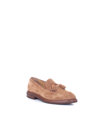 Brunello Cucinelli Tan Suede Tassel Loafers with Chunky Sole