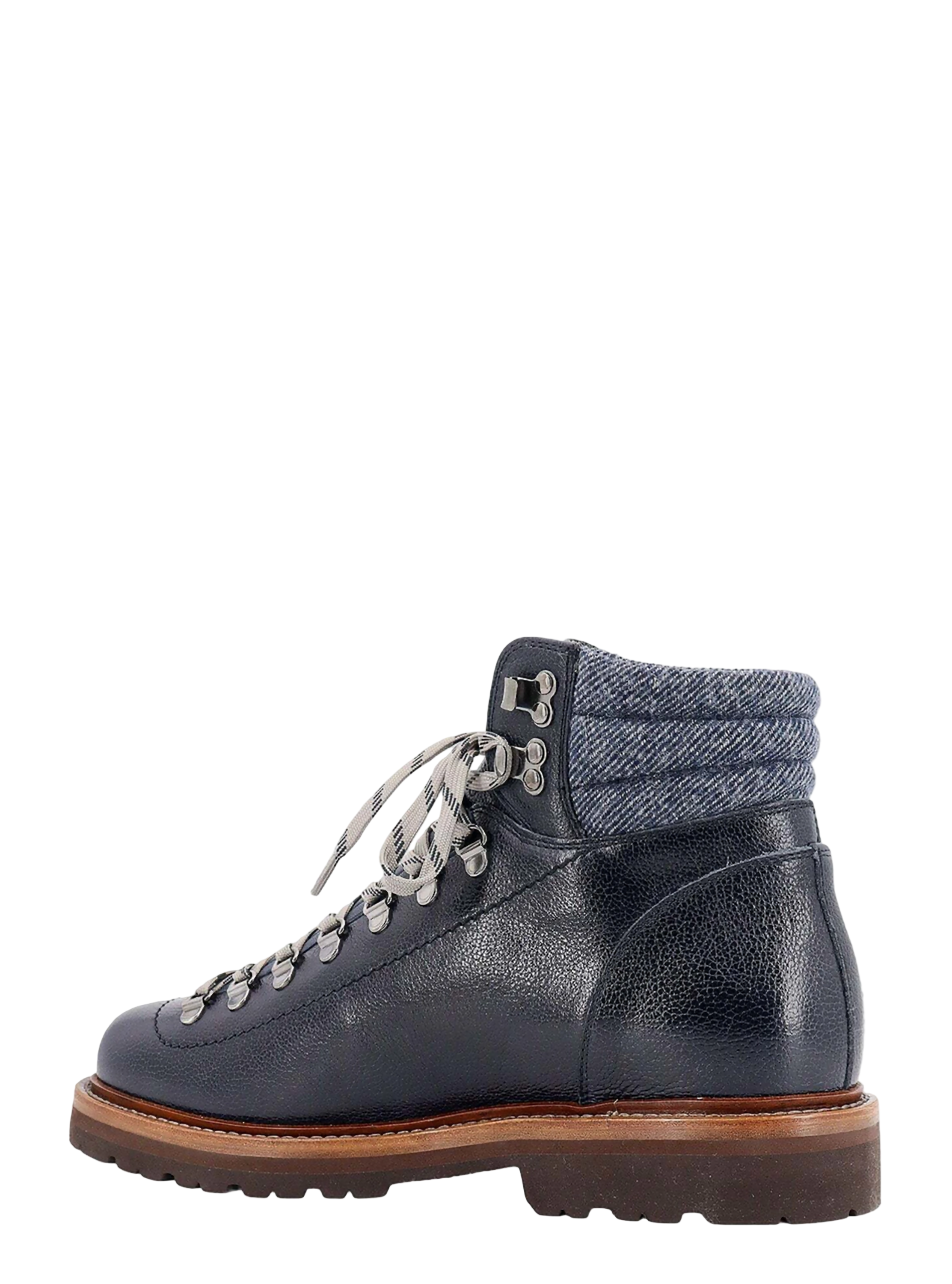 BRUNELLO CUCINELLI MENS ANKLE BOOTS IN NAVY BLUE