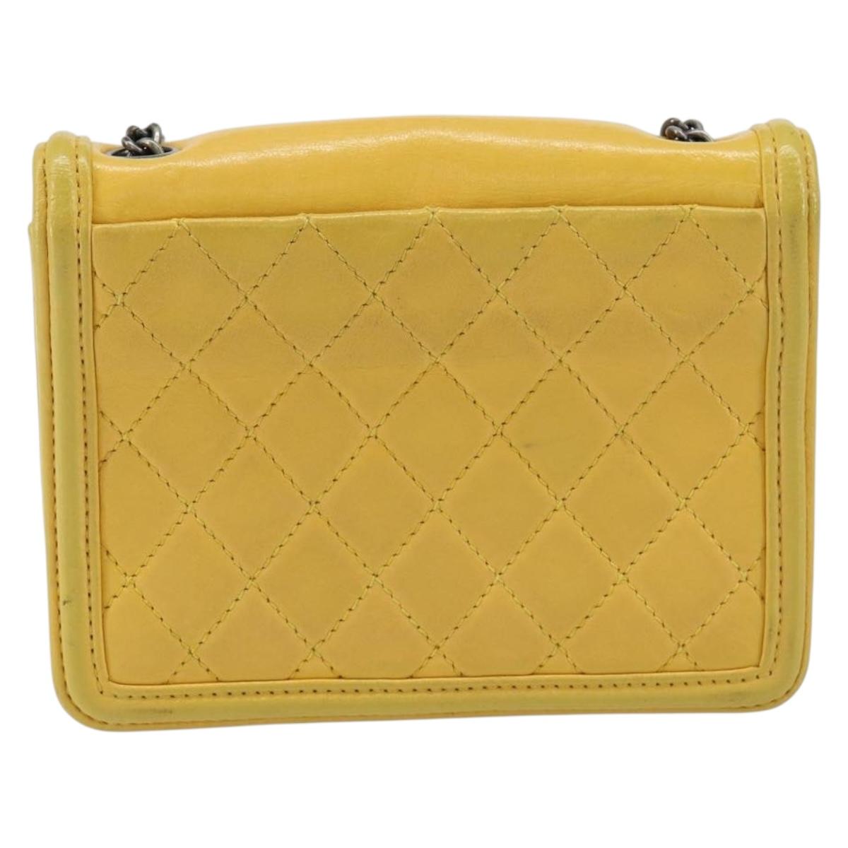 Chanel Boy Brick Flap Bag Lambskin And Plexiglass Yellow Leather Clutche & Pouche Bag (Authentic Pre-Loved)
