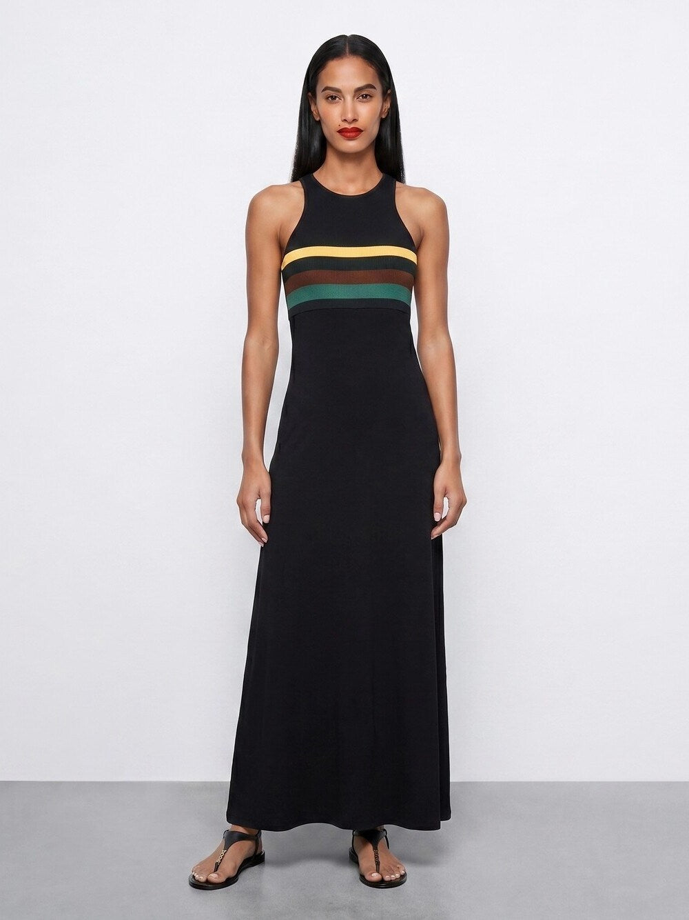 SAINT LAURENT Saint Laurent Women Striped Jersey Crepe Tank Dress