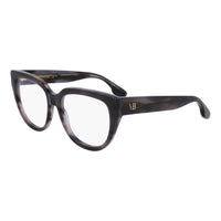 Victoria Beckham Eyeglasses Rectangle Full Rim, Striped Grey Frame and Clear Demo Lenses Lens VB2674036