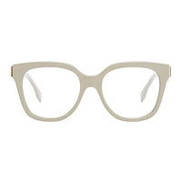 Fendi Fendi Eyeglasses Square Full Rim, Pale Silver Frame and Clear Demo Lenses Lens FE50064F025
