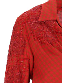 Dries Van Noten Women Wrap Shirt With Embroidery